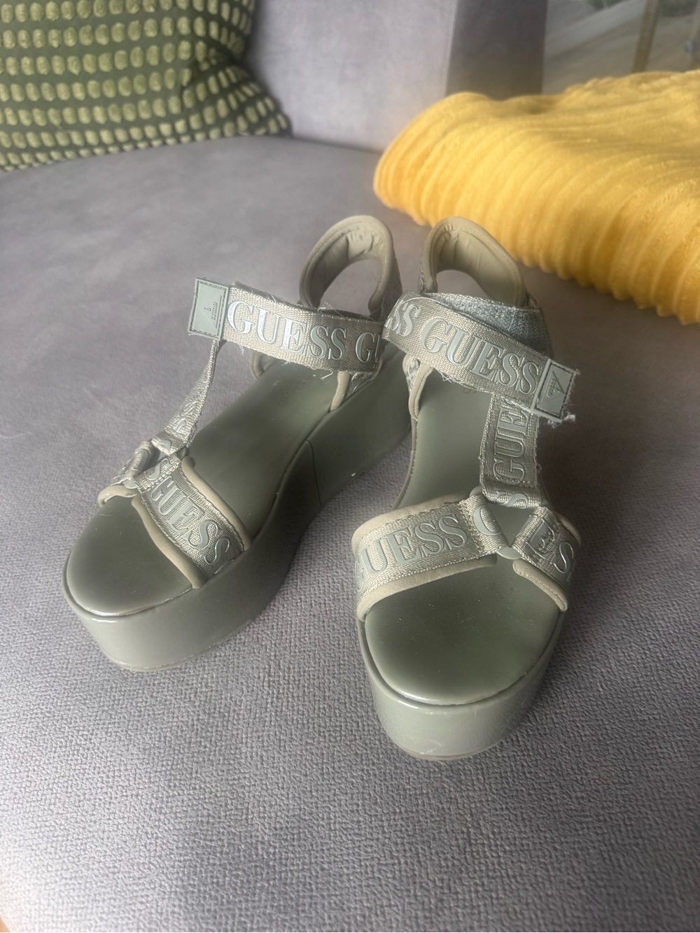 GUESS Olive Platform Logo-Strap Sandals